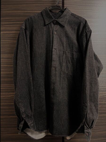 COMOLI 24SS デニムコモリシャツ black ecru size2