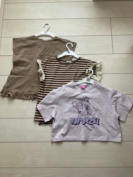 Tシャツ 女の子 140 夏服 半袖 3点セット ラプンツェル PAIR MANON ペアマノン ディズニー