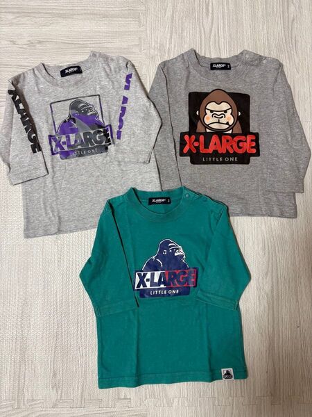 X-LARGE KIDS エクストララージ キッズ ロンTシャツ 3枚セット 90cm