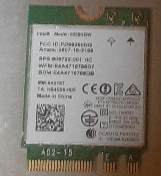 Intel Dual Band Wireless 8260NGW 無線LANカード