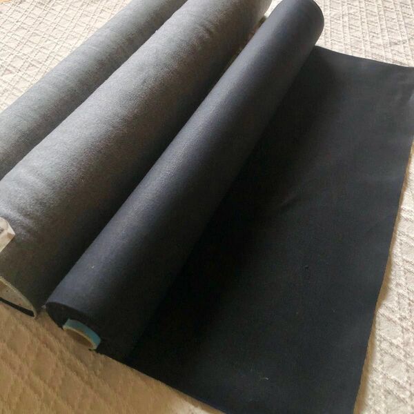 デニム生地 反物 ロール幅72cm 中厚手 0.8mm ブラック ハンドメイド 9m