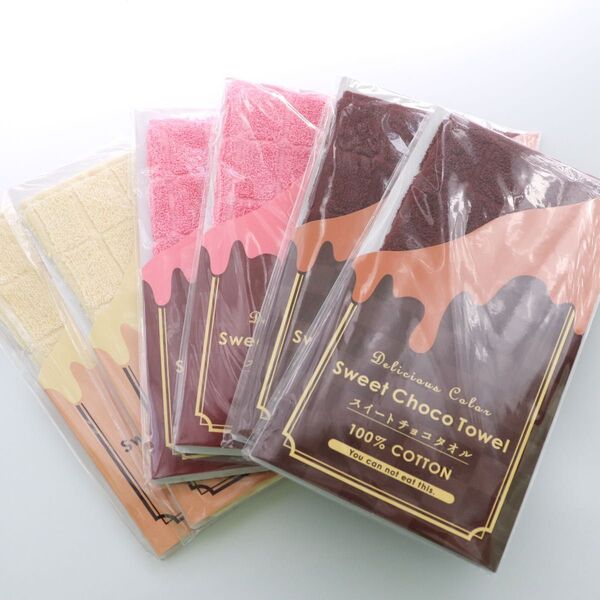 板チョコ風パッケージ スイートチョコタオル プレゼント 粗品 景品 ギフト キッズ タオル まとめ売り