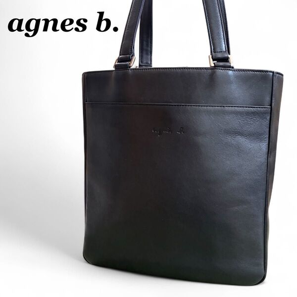 agnes b. voyage アニエスベーボヤージュ 黒 レザートートバッグ アニエスベー ブラック 本革