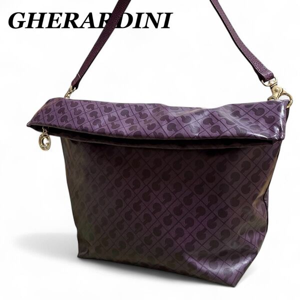 美品★ゲラルディーニ GHERARDINI ソフティ パープル ショルダーバッグ