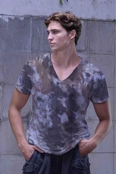 salsation サルセーションV T-shirtBROWN TIE-DYE S size