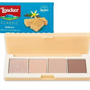 ETUDE x Loacker プレイカラーアイズミニ アイシャドウ バニラ ブラウンメイク