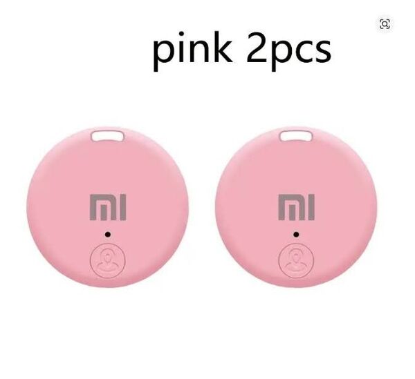 【Xiaomi】紛失防止 GPSロケーター スマートトラッカーBluetooth 2個セット ピンク色