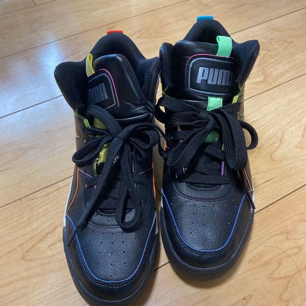 PUMA スニーカー ハイカット ブラック レインボー