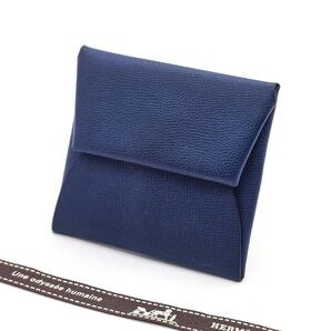 エルメス B(2023) コインケース バスティア 小銭入れ ヴォーエプソン HERMES コンパクト ブルー メンズ レディース