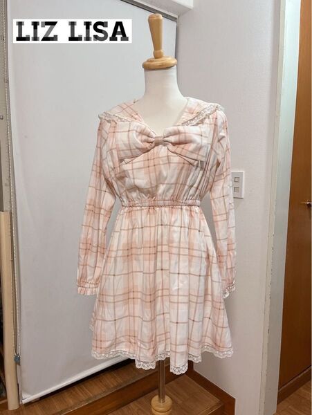 【美品】LIZ LISA セーラー ワンピース チェック リボン