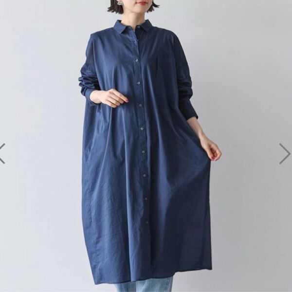 AMERICANHOLIC アメリカンホリック ワンピース シャツワンピース ロングワンピース ロングシャツ ネイビーM