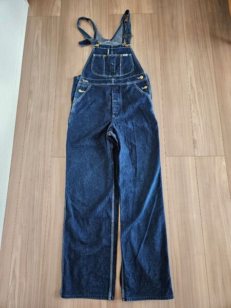Lee リー デニムオーバーオール つなぎ サロペット 30×33 M 日本製 90s 0254 インディゴブルー
