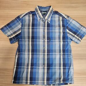 Paul Smith JEANS ポールスミス ジーンズ 半袖シャツ ボタンダウン M チェック ネイビー