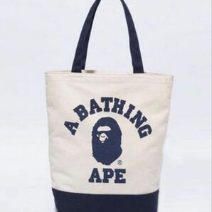 A BATHING APE ア ベイシング エイプ カレッジ ロゴ トートバッグ