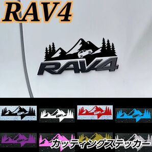 RAV4 トヨタ アウトドア カッティングステッカー Aタイプ ブラック 1枚