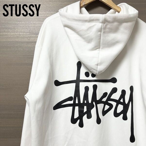 【極美品】 STUSSY ステューシー パーカー バックプリント XXL 白