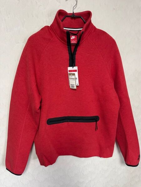 NIKE ナイキ テックフリース ハーフジップスウェット レッド 新品 Lサイズ