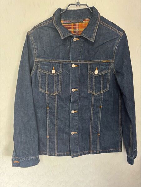 Nudie Jeans ヌーディージーンズ Gジャン デニムジャケット Mサイズ ラグ チェック柄