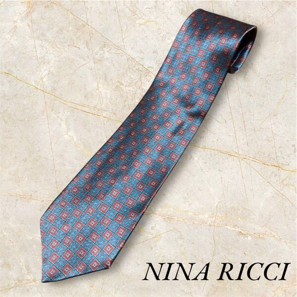 NINA RICCI ネクタイ シルク 総柄 ビジネス メンズ ニナリッチ
