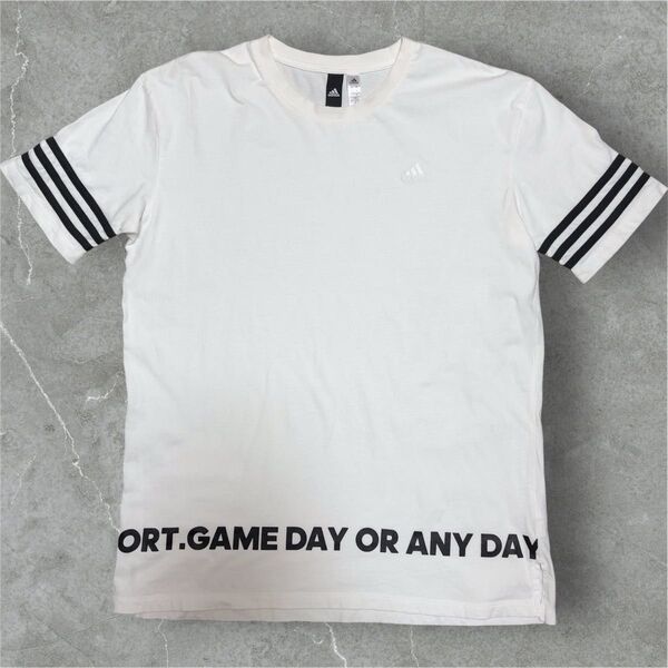 adidas tシャツ port.game day or any dayプリント 半袖Tシャツ