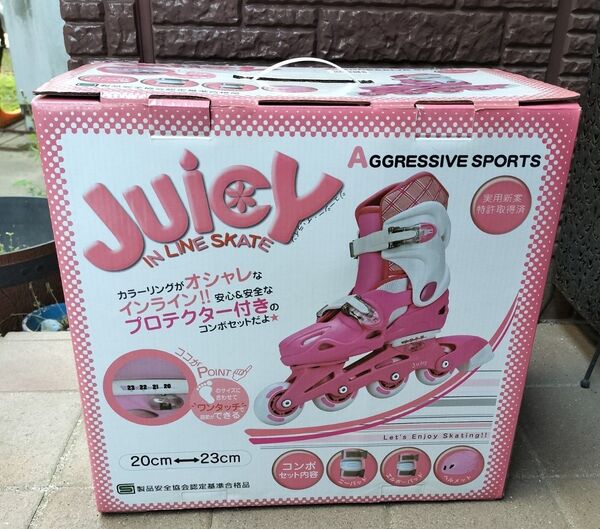 【箱つき】Juicy インラインスケート ピンク 20〜23cm