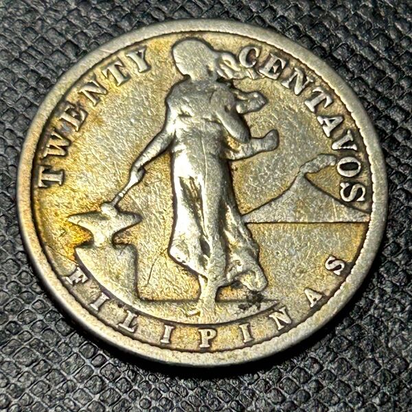 フィリピン 1920年 20センタボス銀貨