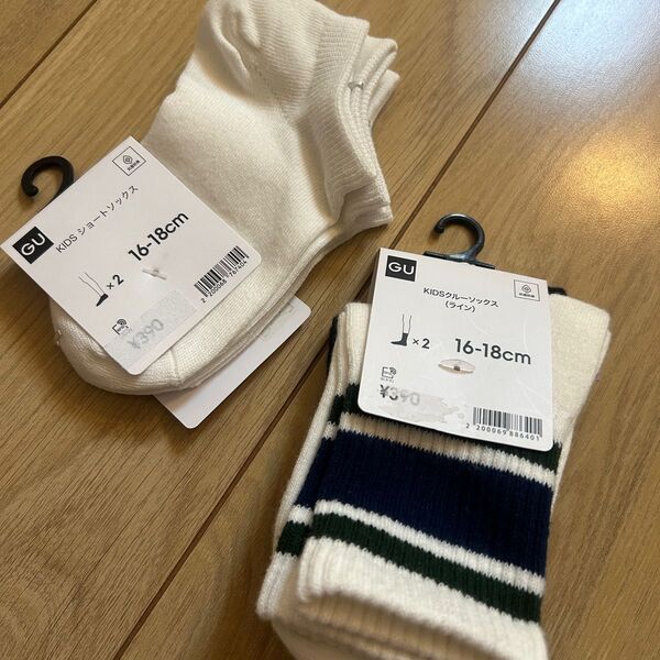 GU 靴下ソックス 4足セット size16-18cm