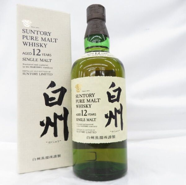 サントリー ピュアモルトウイスキー 白州 12年 700ml 箱付 未開封 白州蒸溜所謹製 SUNTORY 古酒