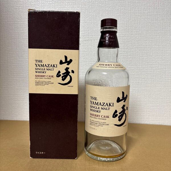 (空瓶、空箱) サントリーシングルモルトウイスキー 山崎 シェリーカスク 空箱&空瓶 SUNTORY