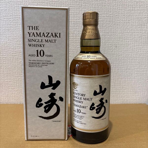 サントリーシングルモルトウイスキー 山崎10年 旧ラベル 箱付き 未開封 SUNTORY YAMAZAKI