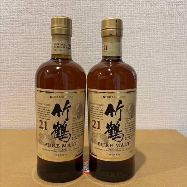 NIKKA ニッカ ピュアモルト ウイスキー 竹鶴21年 未開封 2セット 古酒 PURE MALT WHISKY(1)