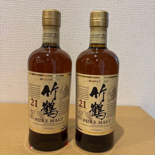 ニッカウヰスキー ピュアモルト ウイスキー 竹鶴21年 未開封 2セット 古酒 NIKKA PURE WHISKY(2)