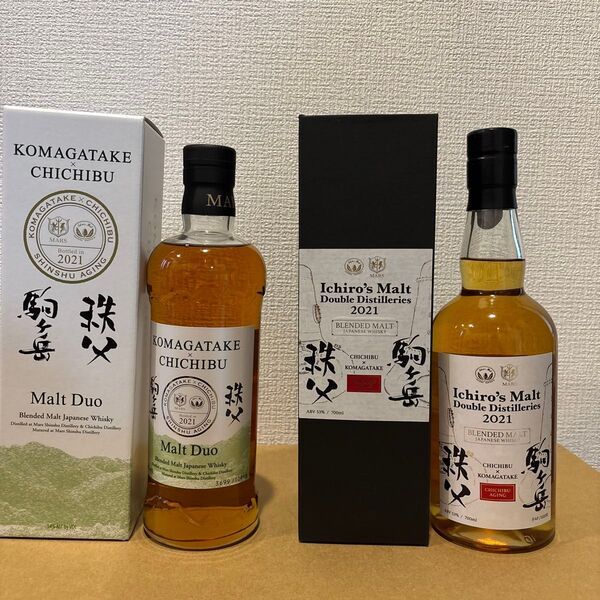 秩父&駒ヶ岳 イチローズモルト&モルトデュオ 2021、2本セット 未開封 箱付 Ichiro Malt(2)