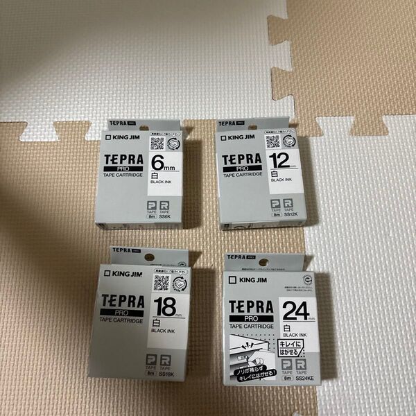 テプラ テープ9mm、12mm、18mm、24mm 白ラベル