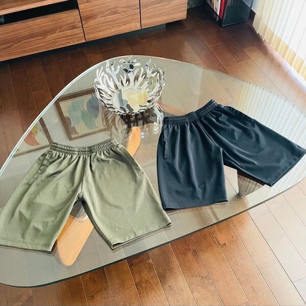 吸汗速乾 メッシュ ハーフパンツ 男女兼用 140cm 2枚セット 短パン ショートパンツ