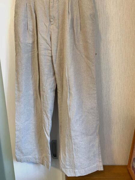 リネンパンツ 麻 ベージュのパンツ M 美品
