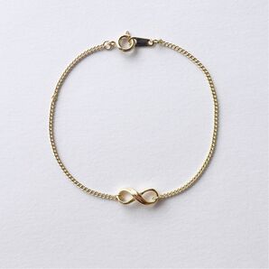 №80 インフィニティ ブレスレット ゴールド 金属アレルギー対応 サージカルステンレス316L◎華奢 韓国 18K 量産型 ペア