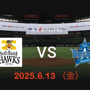 【処分!ペア観戦】6/13 (金) 交流戦 ホークスvs 横浜DeNA 入場引換券 2枚セット みずほPayPayドーム