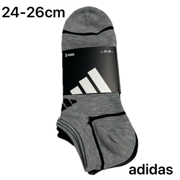 アディダス adidas メンズスニーカーソックス 24-26cm 3足組み 新品未使用