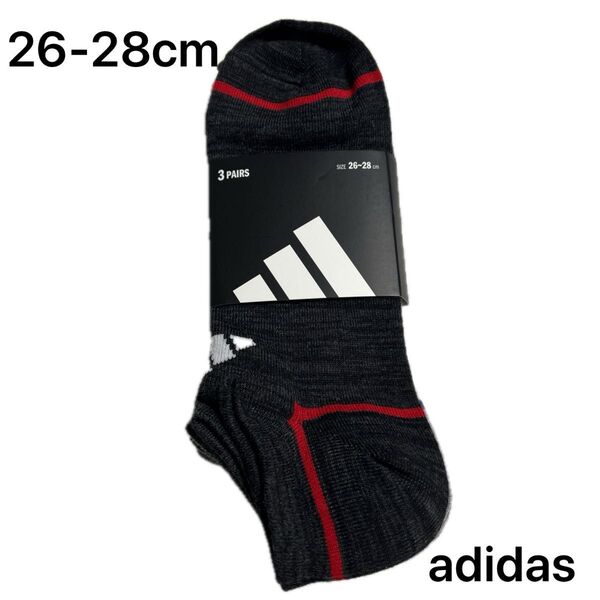 アディダス adidas メンズスニーカーソックス 26-28cm 3足組み 新品未使用