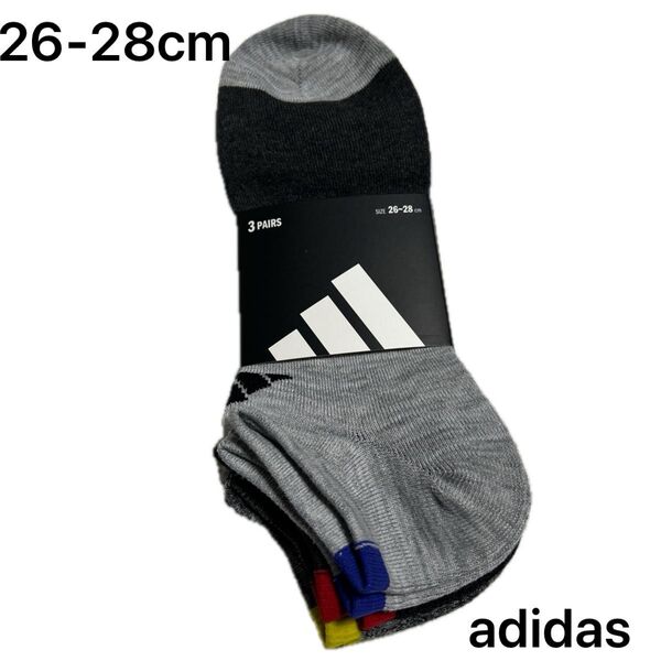 アディダス adidas メンズスニーカーソックス 26-28cm 3足組み 新品未使用