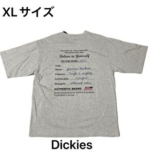 デェッキーズ Dickies メンズバックプリント半袖Tシャツ XLサイズ グレー 新品未使用
