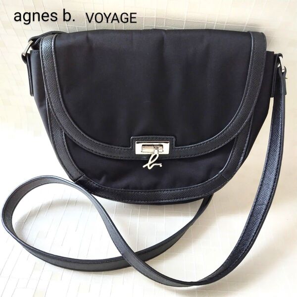 agnes b. VOYAGE アニエスベー ボヤージュ ショルダーバッグ 黒 ナイロン かばん バッグ