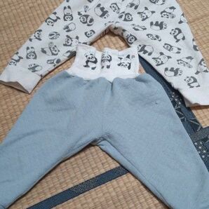 男の子 キッズ 腹巻付きズボン 95センチ パンダ 部屋着 パジャマズボンのみ 2点セット