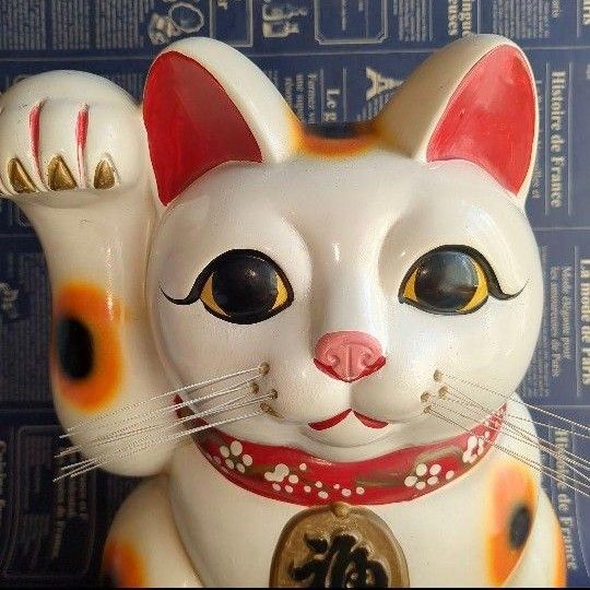 招き猫貯金箱 福寿 レトロ貯金箱 招き猫グッズ 縁起物 お金招き 福猫 置物 昭和レトロ 開運招福 インテリア オブジェ