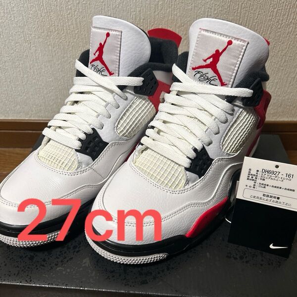 NIKE AIR JORDAN 4 RETRO "Red Cement"☆27cm☆ナイキジョーダン4レッドセメント☆USED☆