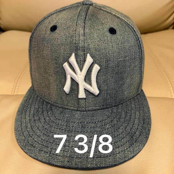 ニューエラ NEW ERA 59FIFTY デニム☆7 3/8☆ニューヨークヤンキースベースボールキャップ