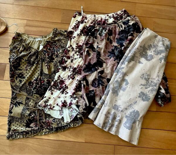 L'EST ROSE レストローズ スカート、キャミソール、花柄 まとめ売り М 秋冬