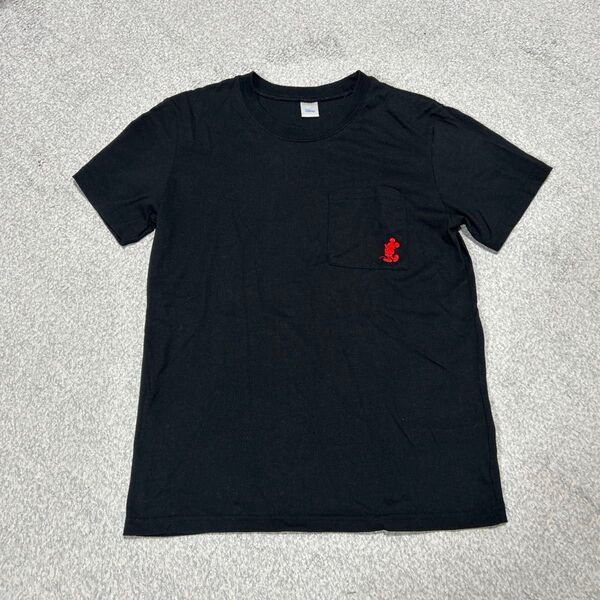 Tシャツ 半袖 ポケットTシャツ ブラック ミッキー ディズニー サイズ160