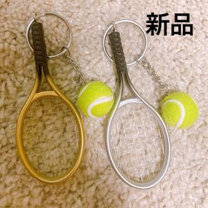 新品・テニスラケット キーホルダー キーリング アクセサリー